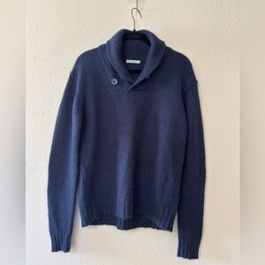 Marine Layer Men's Sweater NavyBlue Alpaca Wool Blend Size Medium Shawl Collar